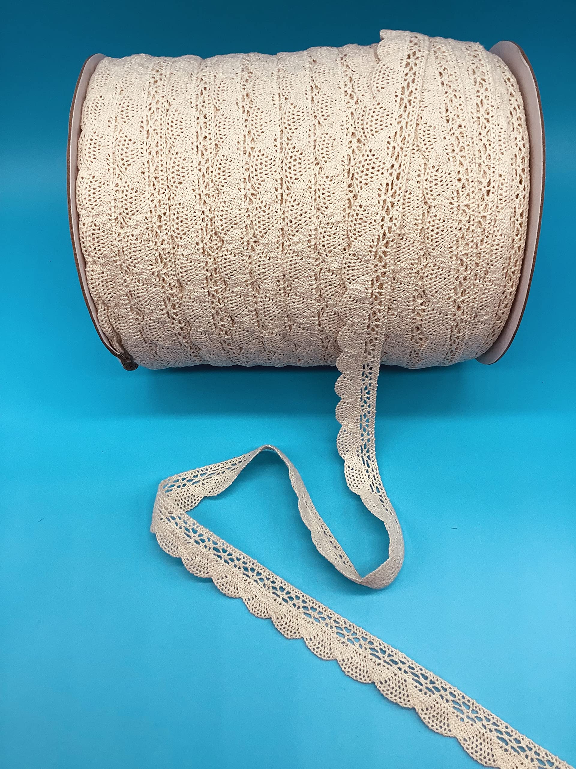 Natural 7/8 Inch Cluny Lace Trim - 24 Yards Bulk Roll for Wedding Dresses, Costumes & DIY Crafts