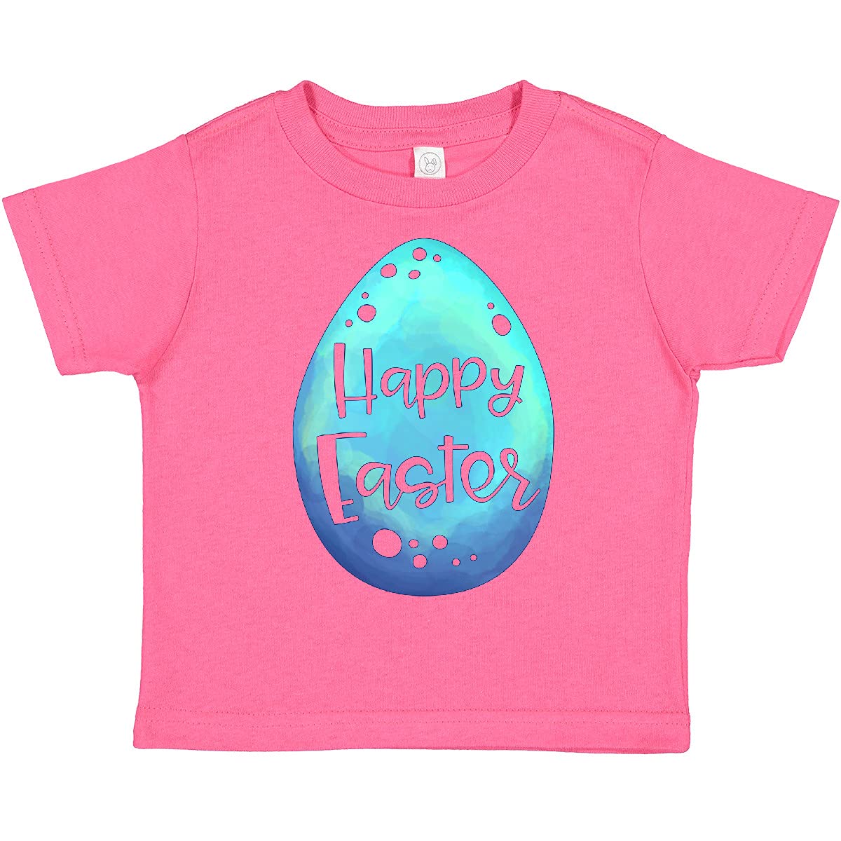Inktastic Happy Easter Blue Easter Egg Toddler T-Shirt - Cute Easter Outfit for Toddlers & Kids - Perfect for Easter Egg Hunts, Family Photos & Spring Celebrations