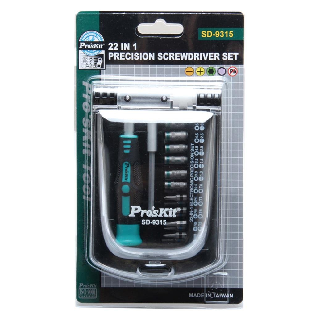 Pro'sKit SD-9315 22-in-1 Precision Screwdriver Set with Magnetic Tips - Professional Electronics Repair Tool Kit for Phones, Laptops, Watches & Small Appliances