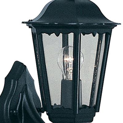 ALEX OUTDOOR UP/DOWN WALL LIGHT - Black Metal & Glass Sconce for Porch, Patio, and Garden Lighting