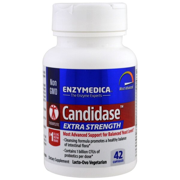 Enzymedica Candidase Extra Strength Digestive Enzyme Supplement - 42 Capsules for Gut Health & Candida Support | Supports Digestion & Immune System