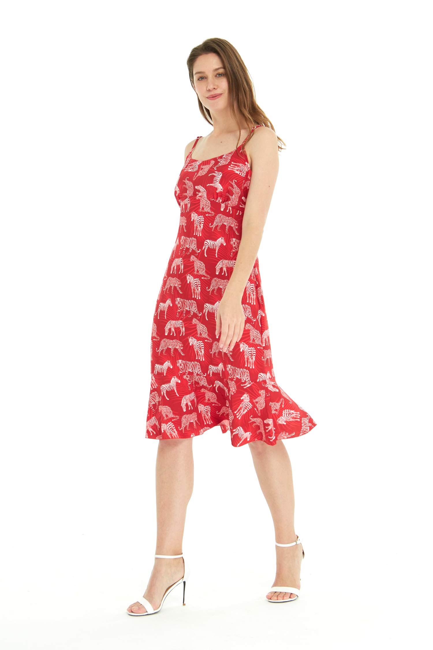 Women's Hawaiian Mermaid Ruffle Dress - Tropical Print Beach Party Dress for Vacation, Summer, Luau & Poolside