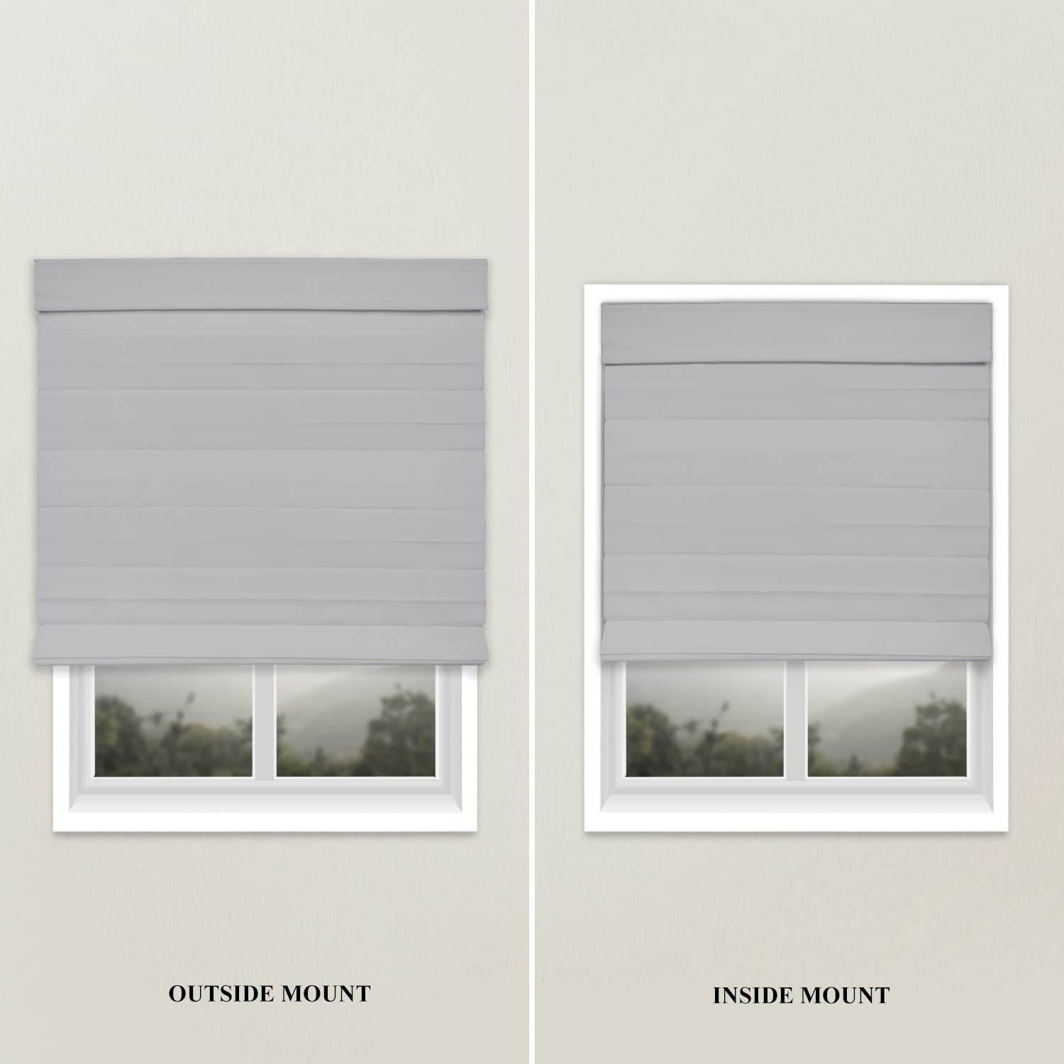 CHICOLOGY Custom Roman Shades for Windows - Light Filtering Room Darkening Window Treatments, 52.25 x 48 Inches (WxH), Daily Grey - Perfect for Living Room, Bedroom & Home Office