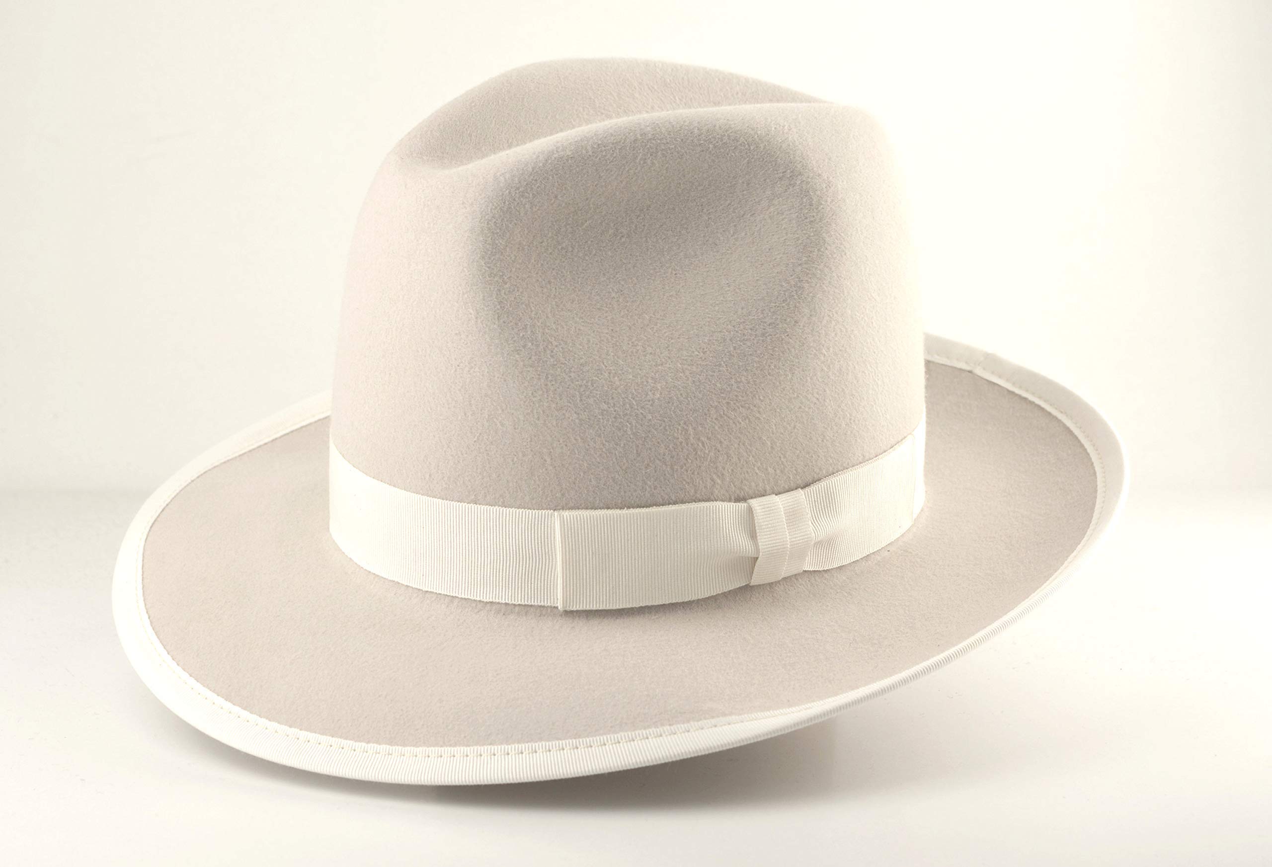 Premium Fedora Hat for Men - The CAVALIERI II - 100% Rabbit Fur Felt Dress Hat - Classic Vintage Style for Formal Events, Weddings & Everyday Fashion