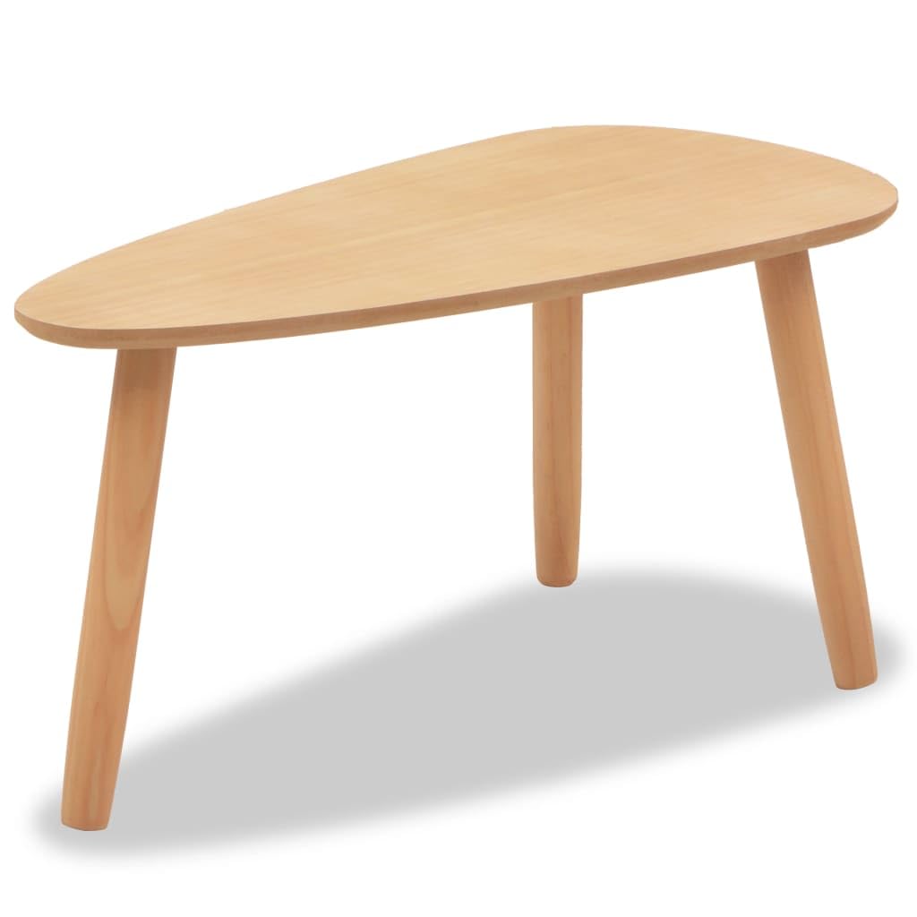 vidaXL 2-Piece Nesting Coffee Table Set with Solid Pine Wood Legs, Scandinavian Style Side Tables for Living Room, Bedroom, or Office - Brown