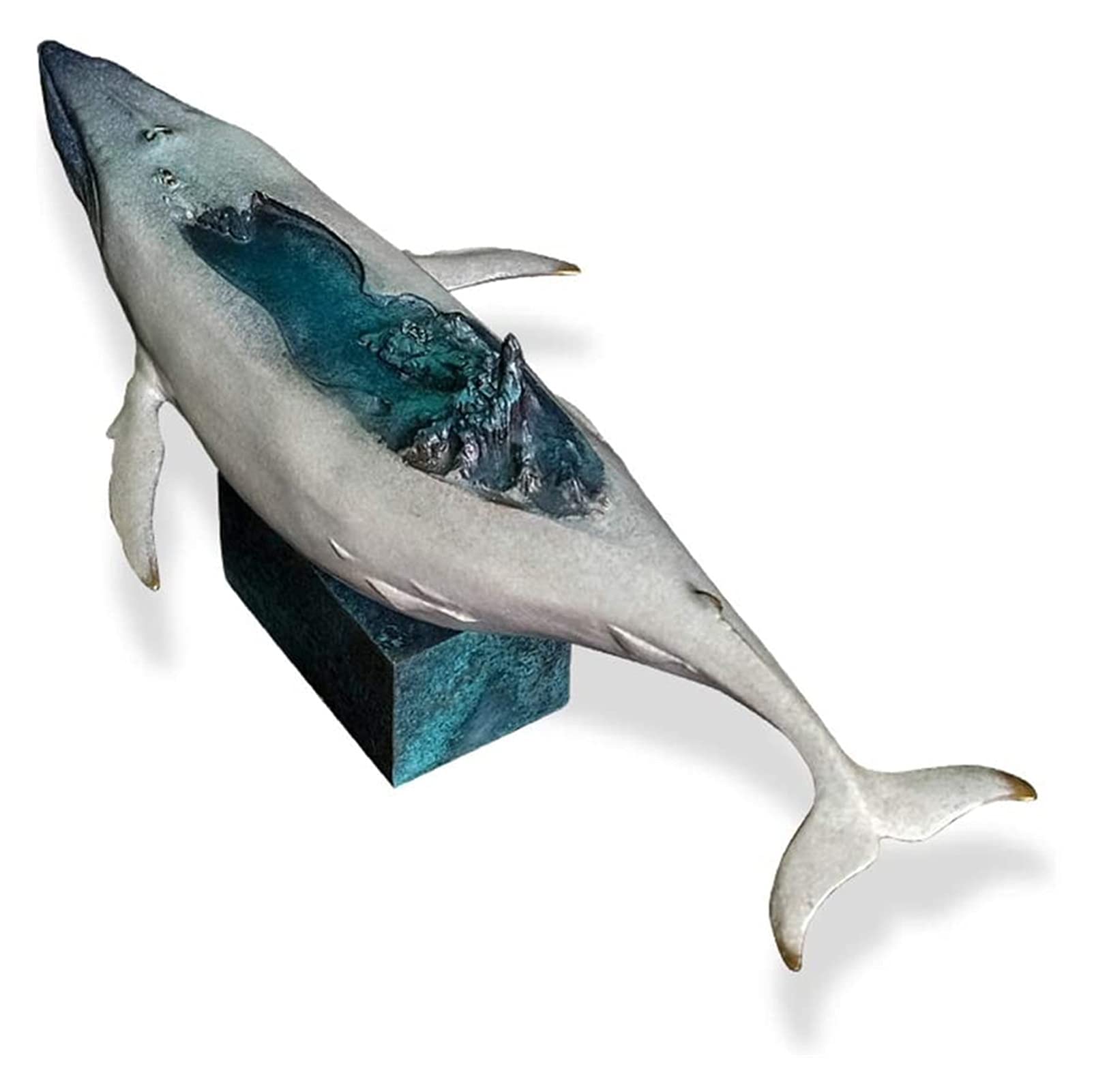 Handcrafted Copper Whale Sculpture - Elegant Marine Life Tabletop Statue, Home & Office Decor, Unique Art Gift for Nature Lovers | Perfect for Bookshelf, Desk, or Living Room Display