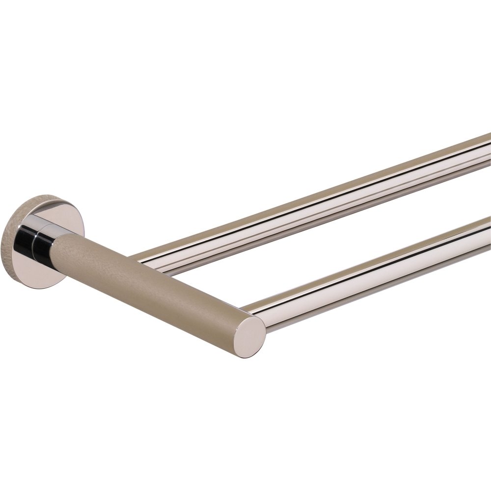 Valsan 67575NI Polished Nickel Porto Double Towel Rail - Premium Bathroom Towel Holder for Modern & Luxury Homes - Perfect for Bathrooms, Spas, and Guest Rooms