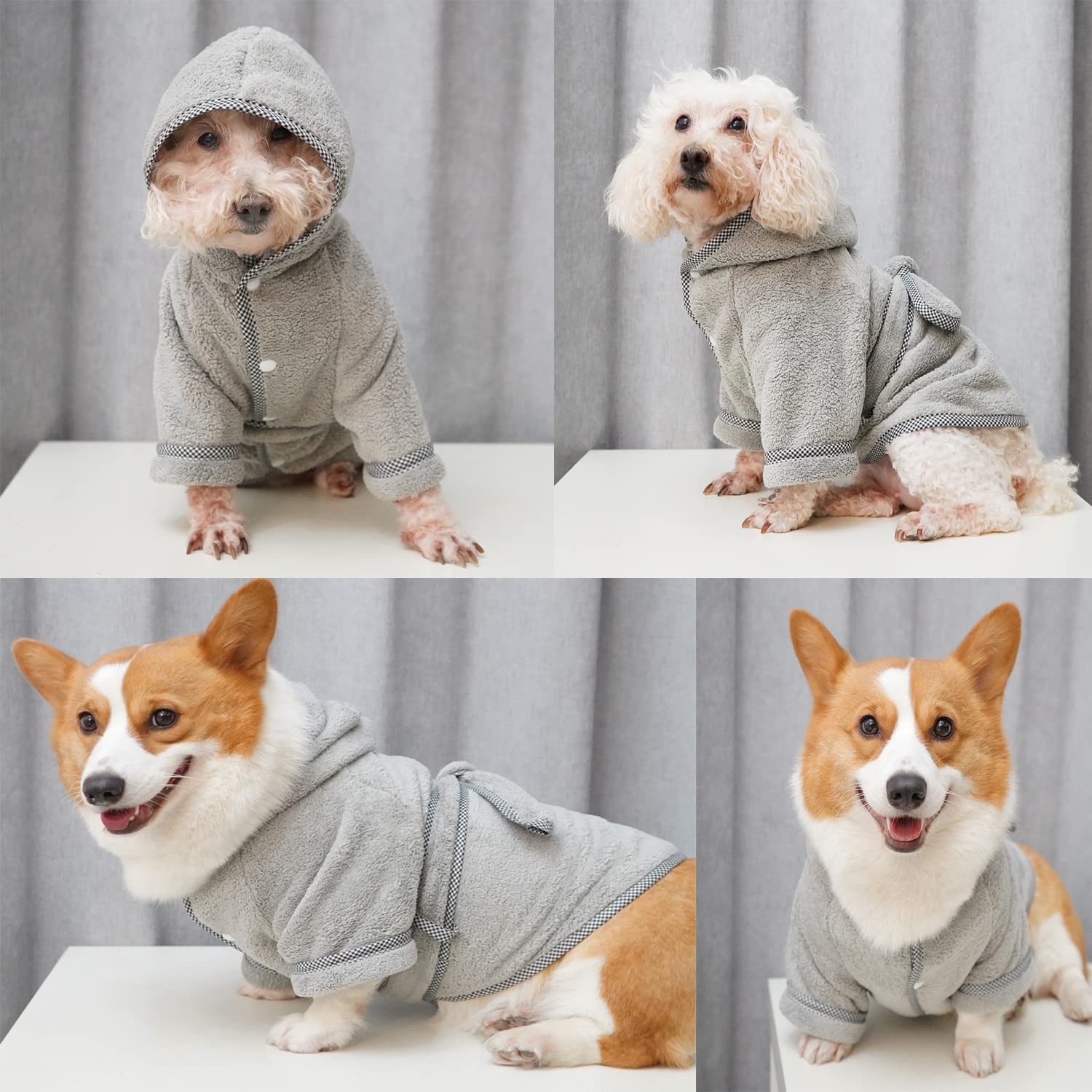 Premium Microfiber Dog Bathrobe - Fast Drying Absorbent Hooded Bath Towel for Small Medium Large Dogs & Cats (3XL, Gray) | Post-Bath Comfort, Grooming & Spa Day Essential