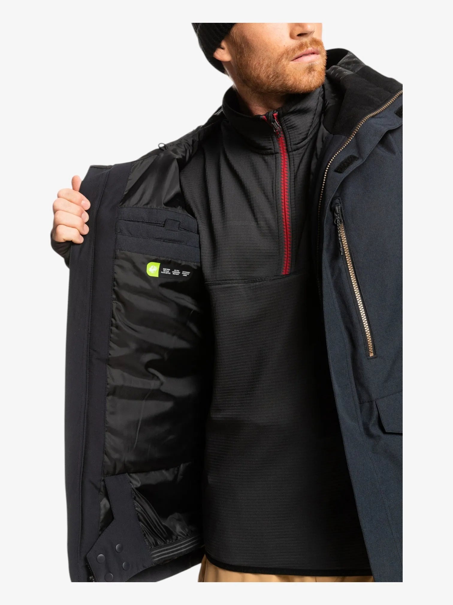 Quiksilver Mission Solid Black Snow Jacket - Waterproof & Insulated Winter Coat for Skiing, Snowboarding & Outdoor Adventures