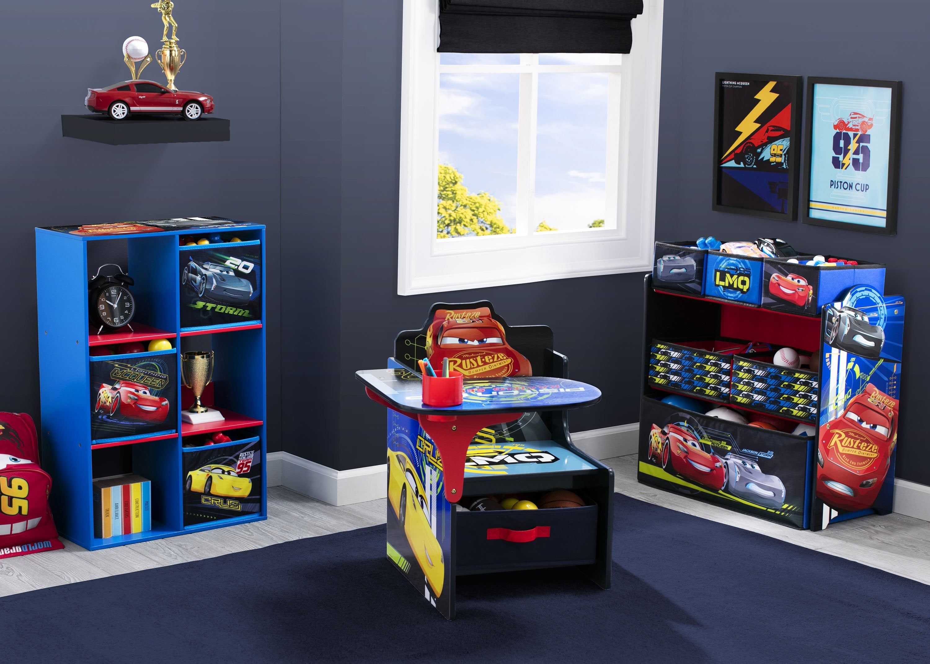 Best Cars Multi Bin Toy Organizer for Kids - 6 Compartment Storage Solution for Cars Toys, LEGO & Playroom Organization - Perfect for Bedroom, Playroom & Daycare Storage