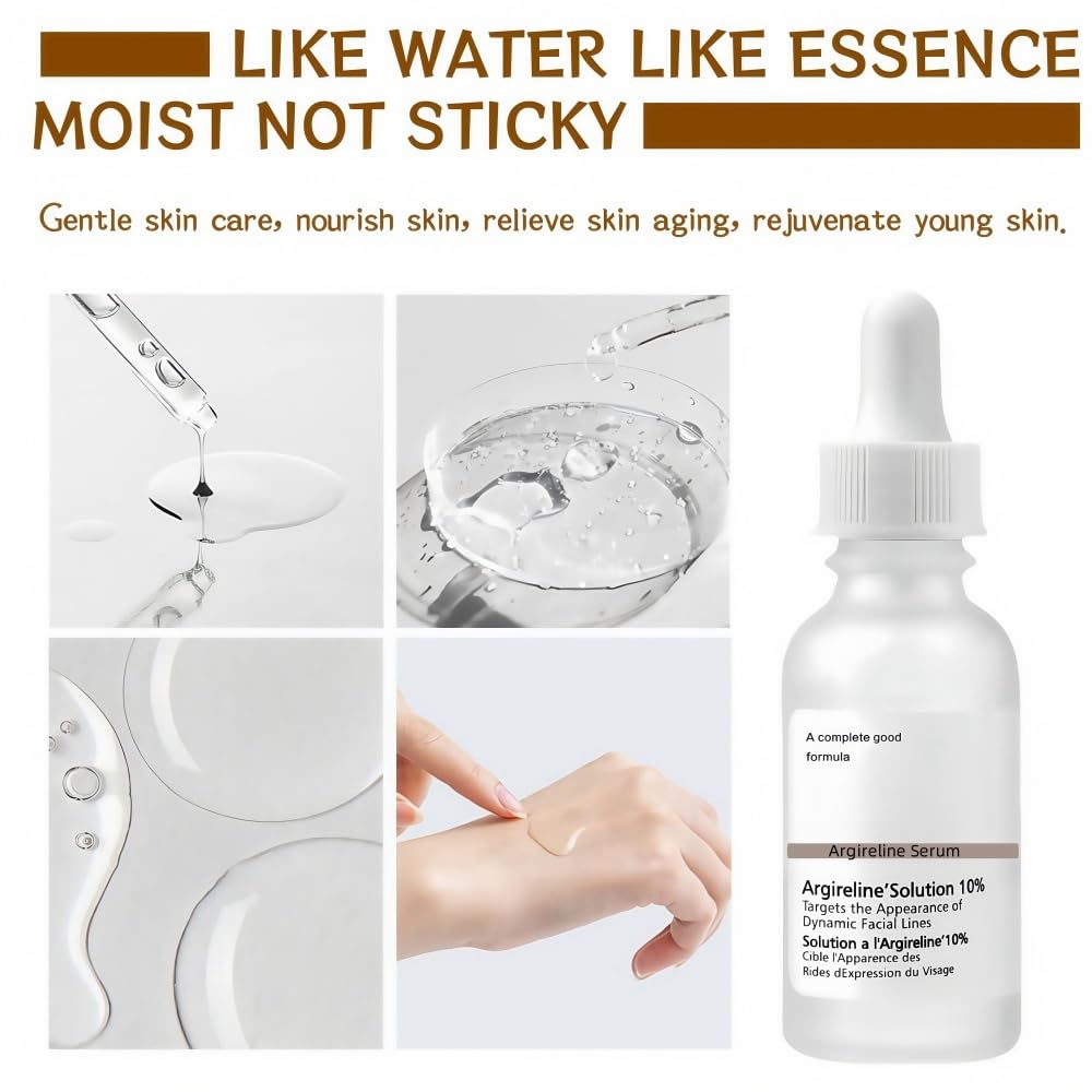 10% Argireline Anti-Wrinkle Facial Serum for Women & Men - Advanced Anti-Aging Treatment to Reduce Fine Lines & Wrinkles, Oil Balancing Moisturizer - 1 oz | Perfect for Daily Skincare Routine & Nighttime Rejuvenation