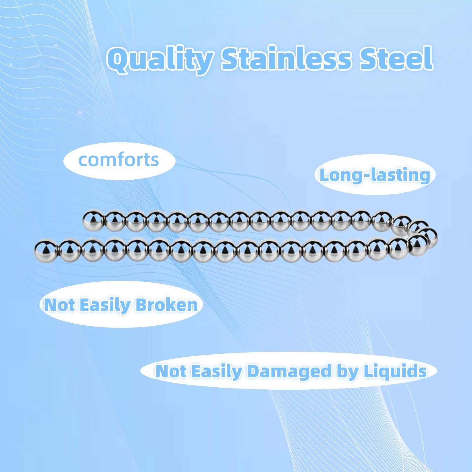 Premium Stainless Steel Anal Beads for Couples - 4 Sizes (XL) - Comfortable Metal Sex Toy for Men & Women - Perfect for Sensual Play & Intimate Exploration
