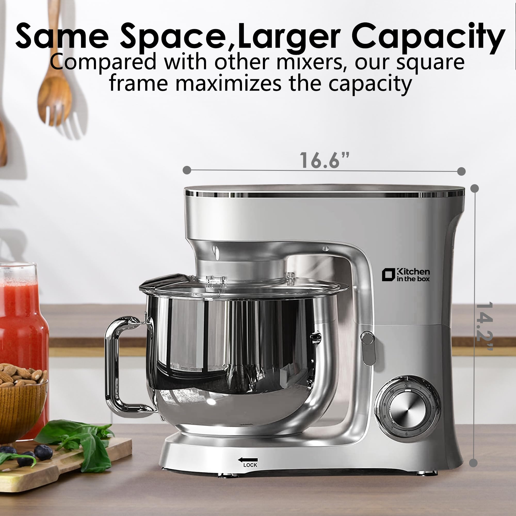 900W 8.5QT Stand Mixer with 10 Speeds & Attachments - Perfect for Baking & Cooking