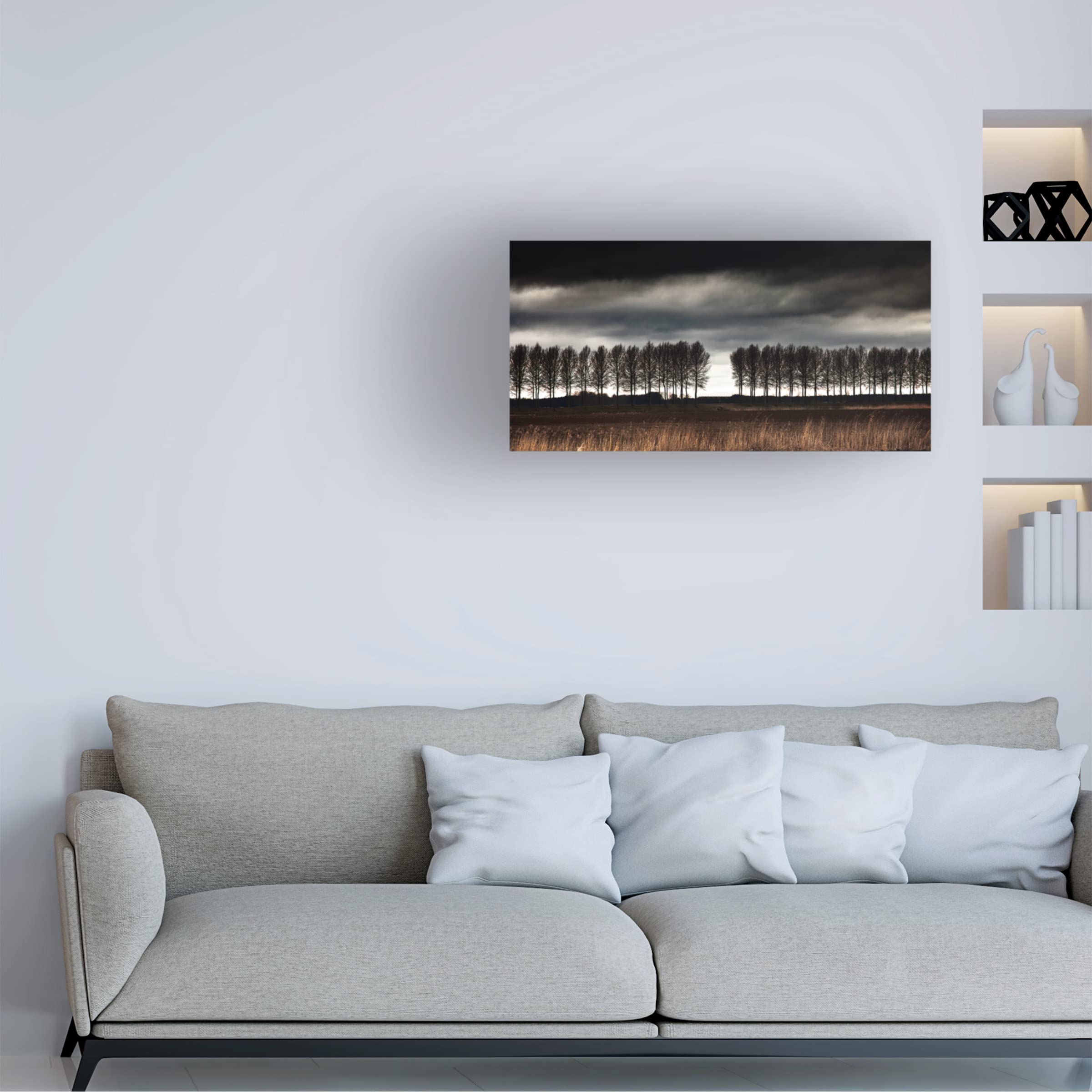 Trademark Fine Art 'The Space Between' Canvas Wall Art by Harry Verschelden - Modern Abstract Painting for Living Room, Bedroom & Office Decor