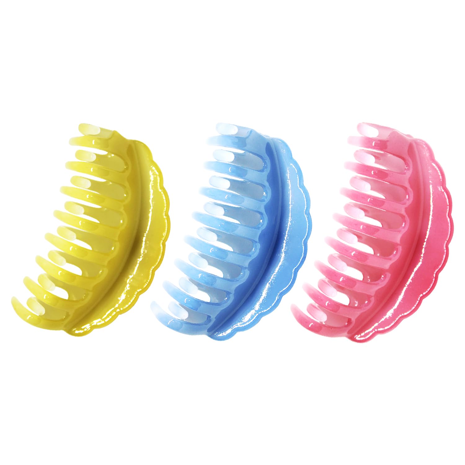 NSB Herbals Multicolor Acrylic Hair Clips for Women - 3 Pack Butterfly & Claw Hair Clutchers with Strong Grip (Baby Blue, Mustard Yellow, Rose Pink) - Perfect for Casual Wear, Office, Parties & Everyday Hairstyles
