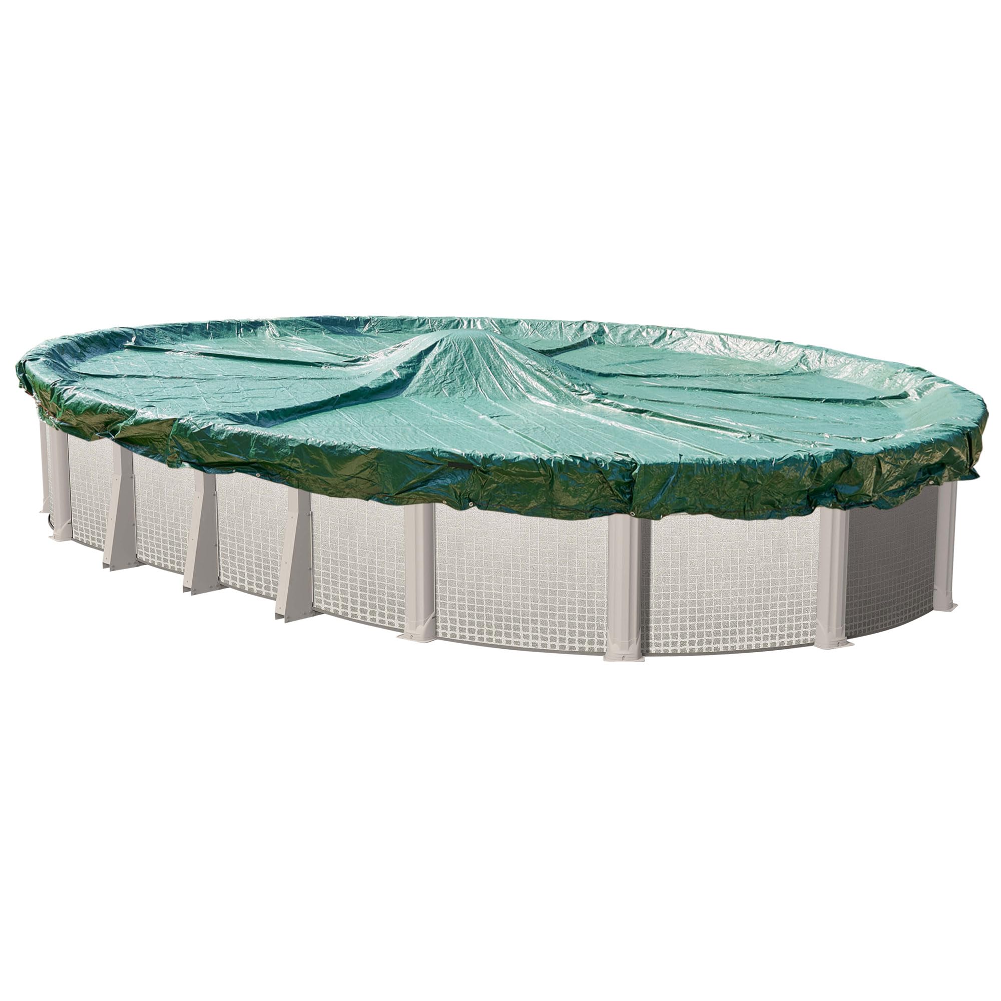 Doheny’s Heavy-Duty Winter Pool Covers for Above Ground Pools - Tear-Resistant Weave Technology | 18' x 41' Oval Solid Cover (12-Year Warranty) | Perfect for Winter Protection, Snow Load Resistance & Year-Round Pool Maintenance