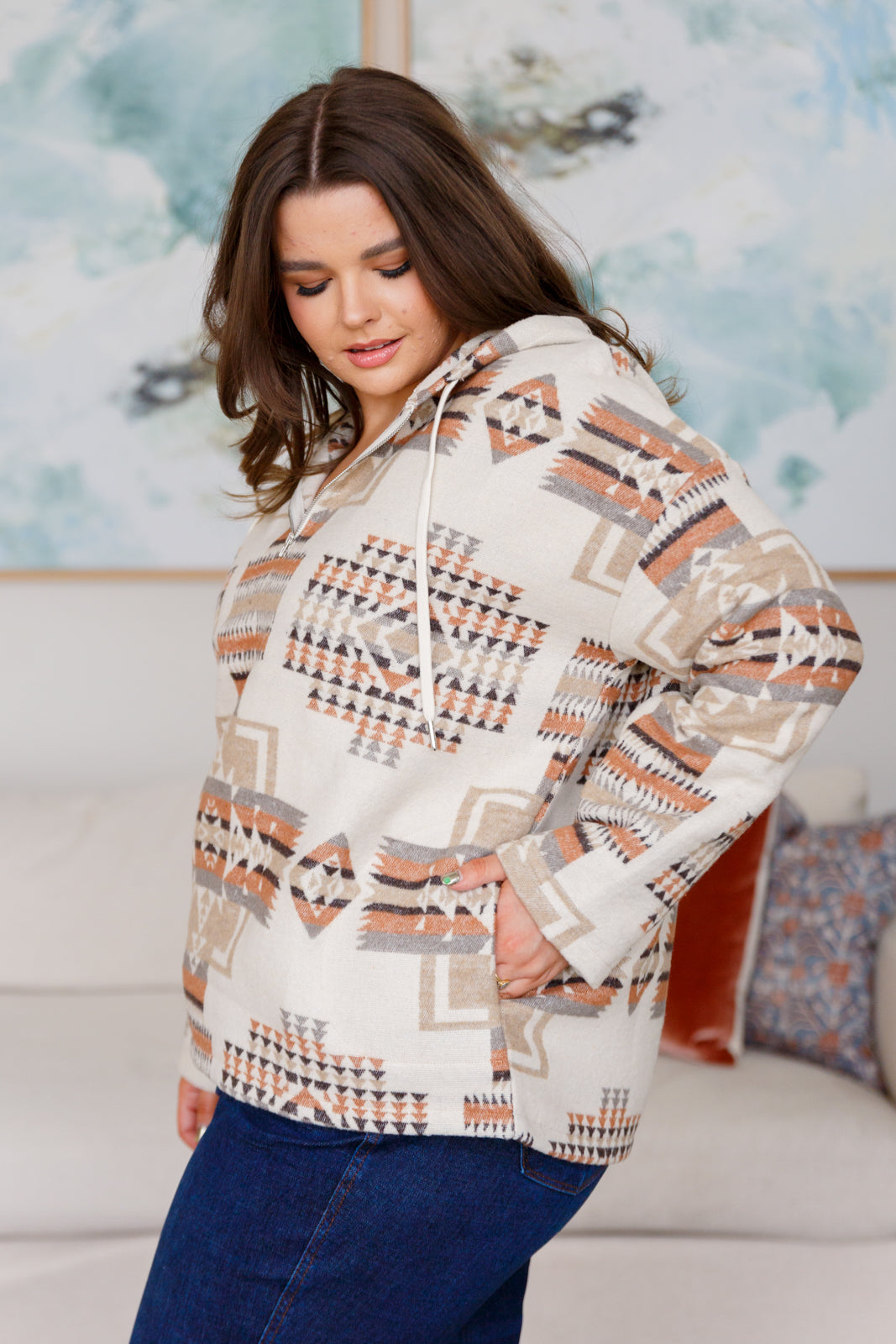 Just Going For It Aztec Hoodie - Stylish & Comfortable Pullover for Men & Women | Perfect for Casual Wear, Street Fashion & Outdoor Activities