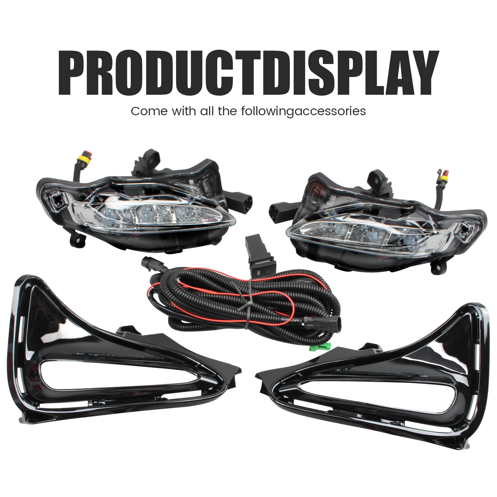 DLAA LED Fog Lights Kit for Toyota Corolla 2017 2018 2019 - Clear Lens Front Fog Lamps with Wiring Harness (1 Pair) - Perfect for Night Driving & Off-Road Adventures