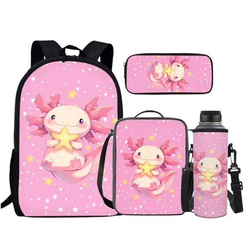 Pink Axolotl with Star Printed