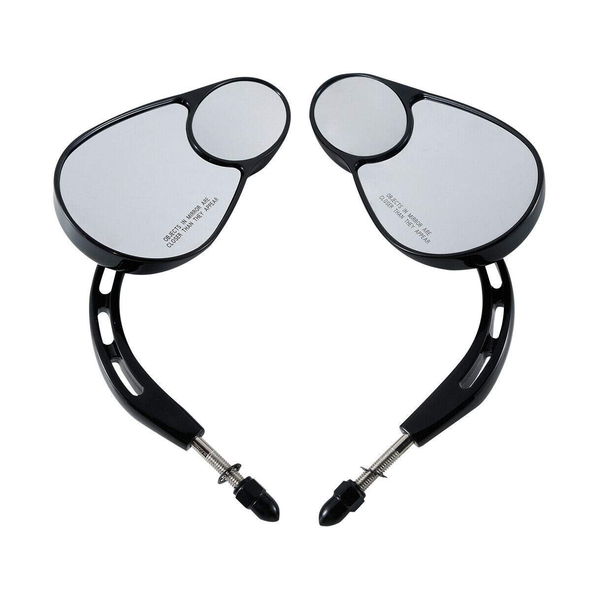 Universal 8mm Rear View Mirrors for Harley Davidson Touring, Road King, Electra Glide, Street Glide, Sportster 1200, Iron 883, XL883N, Fat Boy & FXDB - Black Motorcycle Mirrors - Perfect for Cruising, Commuting & Long-Distance Riding