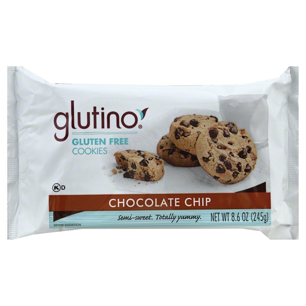 Glutino Gluten Free Chocolate Chip Cookies - 8.6 Oz (Pack of 8) | Delicious Snacks for Kids Lunch Box, School, Office & Travel | Vegan Friendly Treats