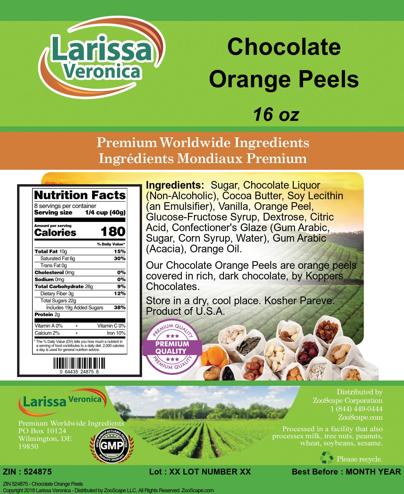 Organic Dark Chocolate Covered Orange Peels 16oz (3 Pack) – Sweet & Tangy Gourmet Snack for Holidays, Gifts & Dessert Toppings