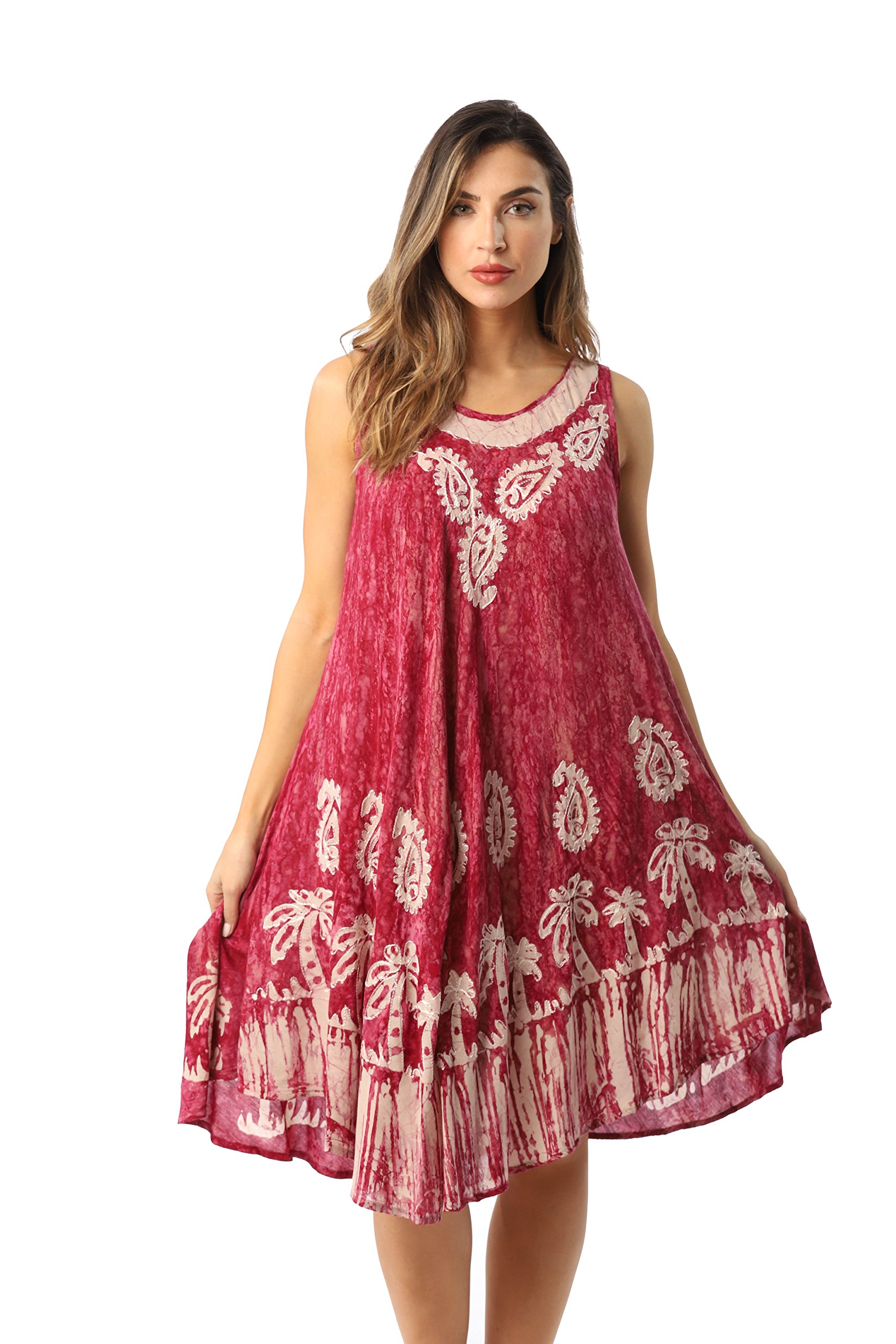 Riviera Sun Batik Marble Tie Dye Summer Dress - Beach Cover Up for Women | Perfect for Vacation, Pool Party & Boho Fashion