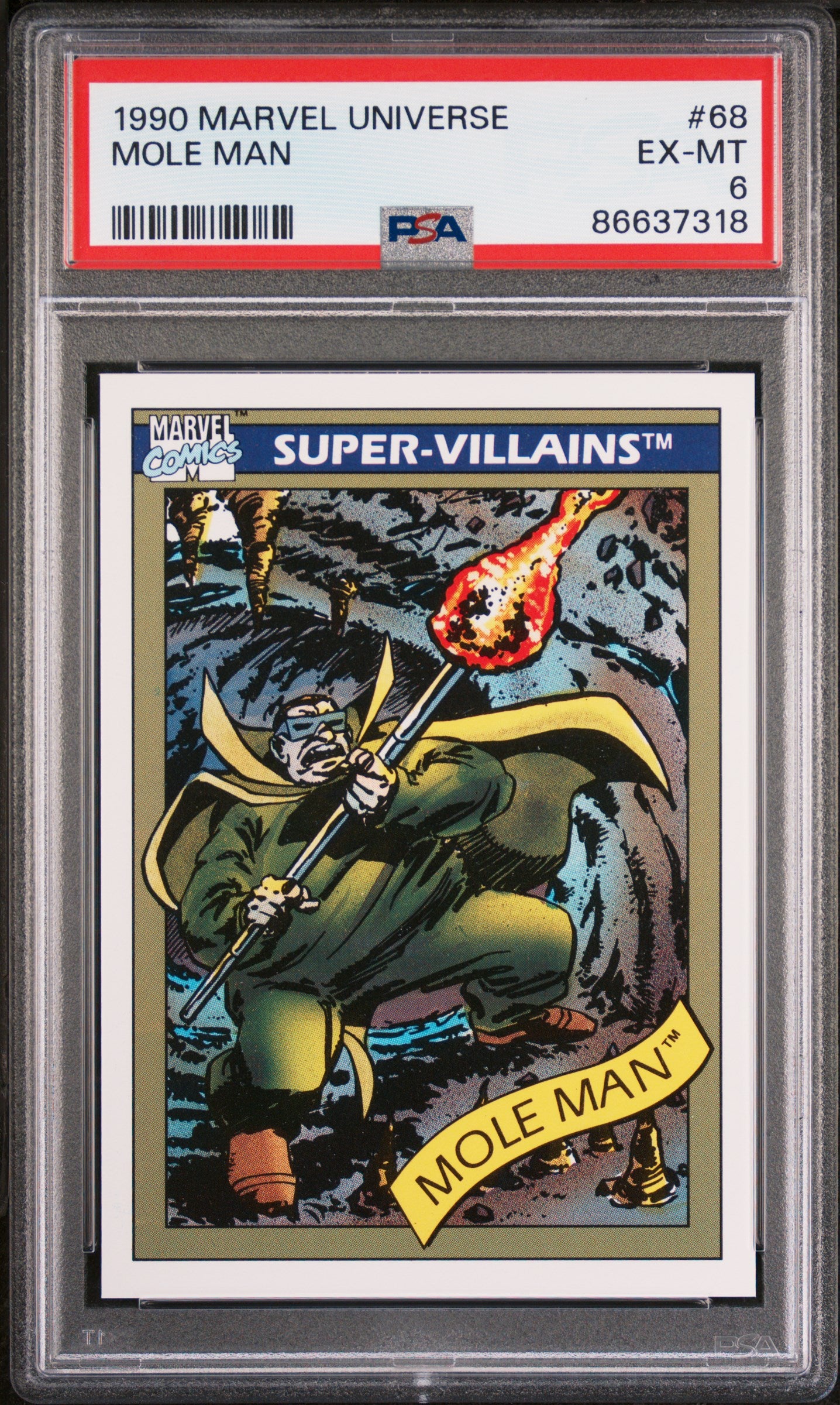 1990 Marvel Universe Mole Man #68 PSA 6 Graded Comic - Rare Collectible for Marvel Fans & Comic Book Investors | Perfect for Display, Gifts, and Investment Portfolios