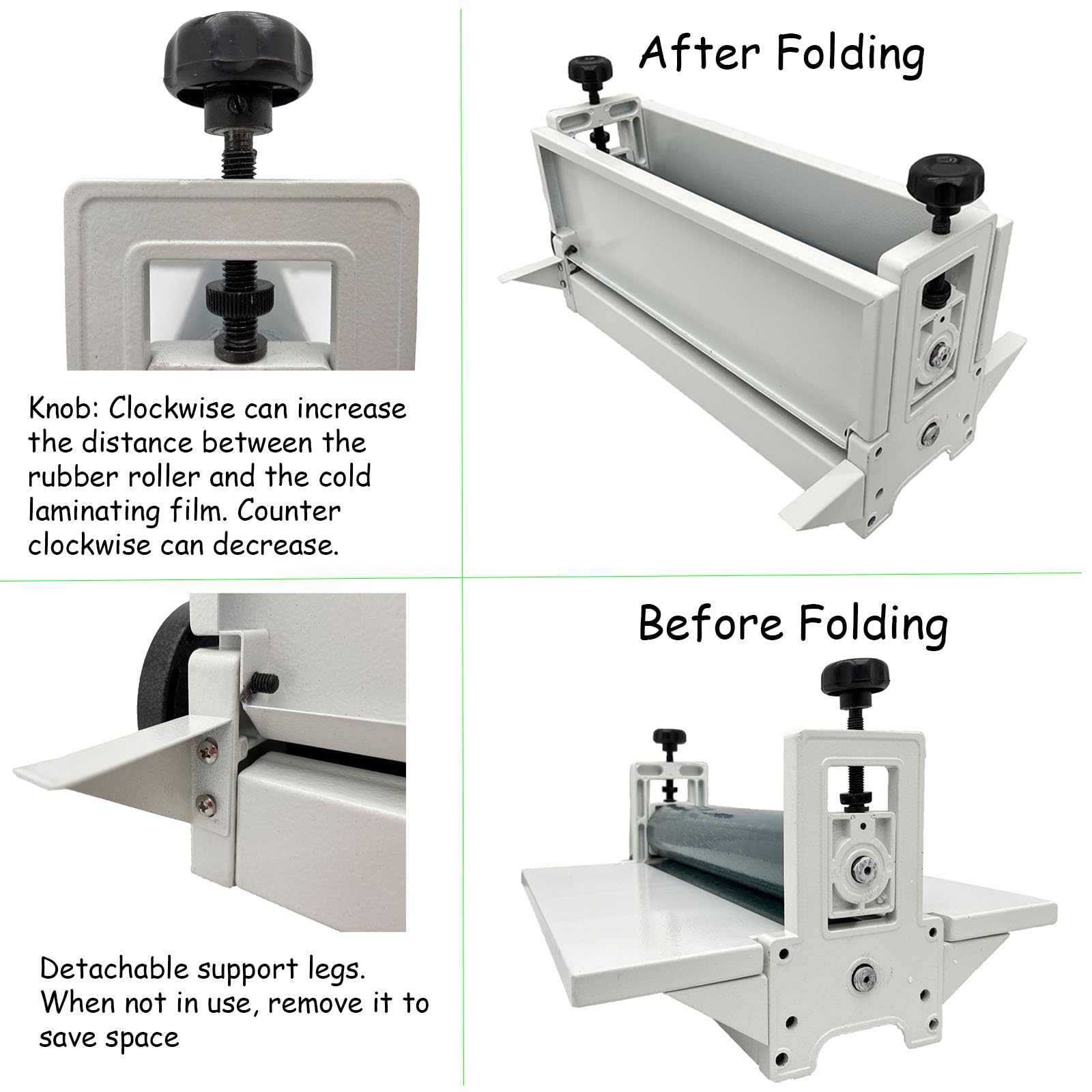 INTBUYING 14-Inch 360mm All Metal Manual Cold Roll Laminator Machine - Heavy Duty Laminating for Posters, Photos, Documents & ID Cards (Office, School, Home Use)