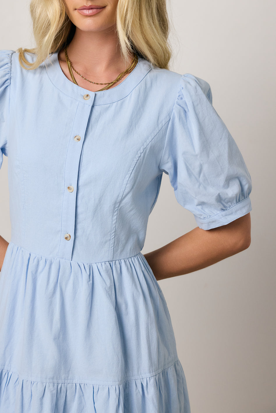 Stylish Blue Button Front Maxi Dress for Women | Flowy Summer Beach Dress | Perfect for Vacations, Weddings & Casual Outings