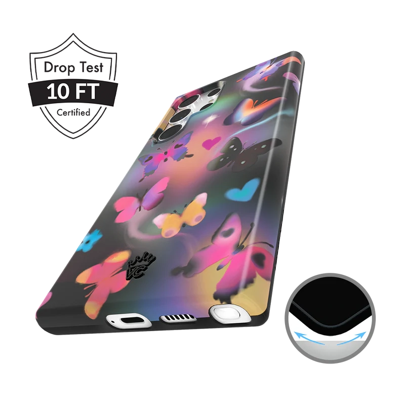 Aurora Butterfly Samsung Phone Case - Elegant Floral Design Protective Cover for Samsung Galaxy Series | Perfect for Daily Use, Travel & Gifting