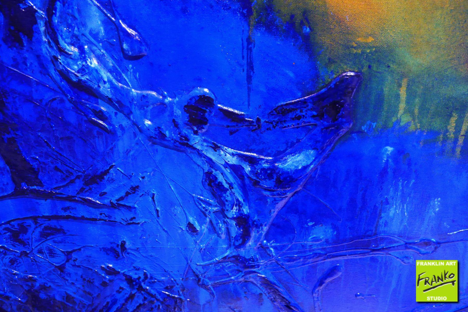 Beached Again 140cm x 100cm Sienna Blue Textured Abstract Canvas Art - Modern Wall Decor for Living Room, Bedroom & Office