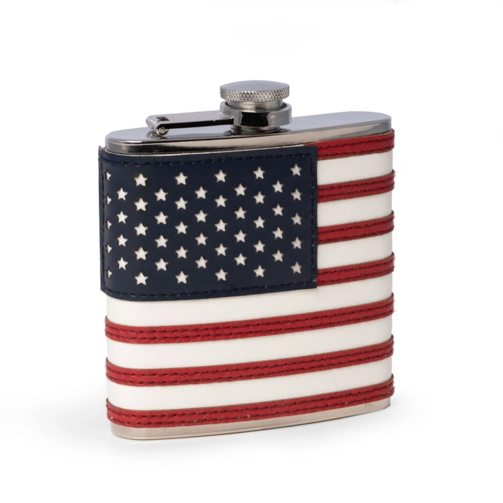 Premium Stainless Steel American Flag Flask - Patriotic Gift for Men & Women - Perfect for Outdoor Adventures, Camping, and Sporting Events
