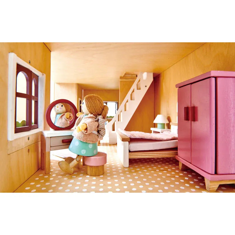 Miniature Dollhouse Bedroom Furniture Set - Wooden Dovetail Joints for Realistic Play & Collecting - Perfect for Kids' Pretend Play & Home Decor Display