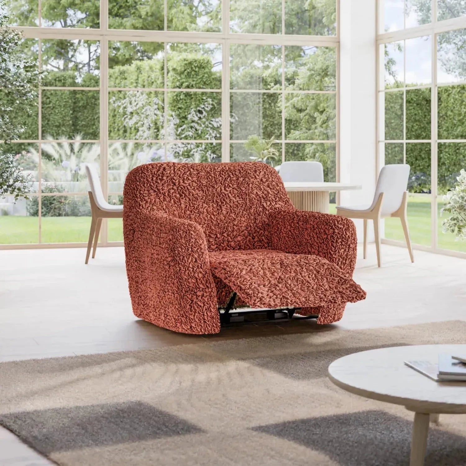 Fuco Cotton Reclining Armchair Slipcover - Stretchable Furniture Protector for Living Room, Bedroom & Home Theater Comfort