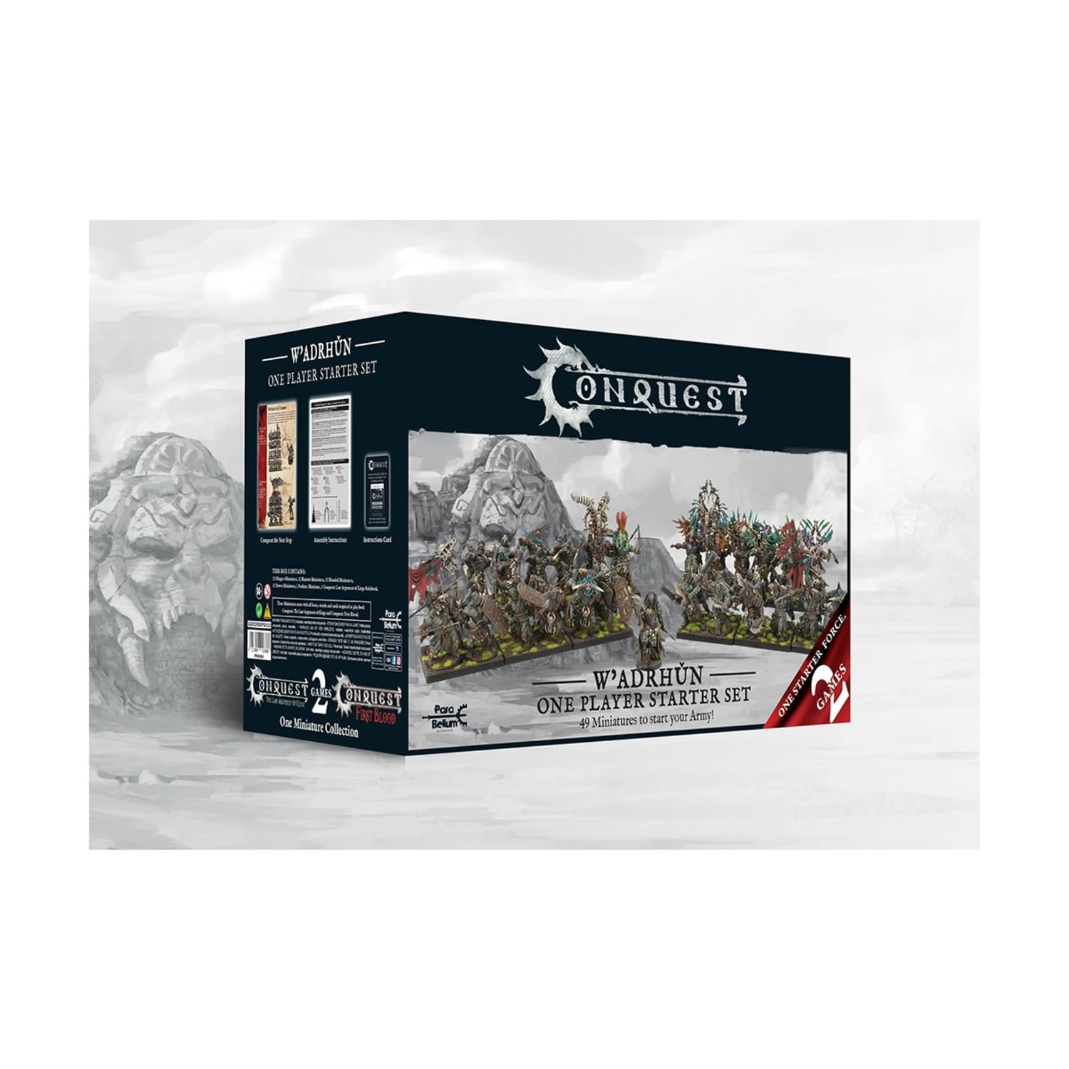 Para Bellum Wargames Conquest: W'adrhun - One Player Starter Set (Grey) | Miniature Tabletop Strategy Game for Solo Play | Perfect for War Gaming Enthusiasts & Collectors