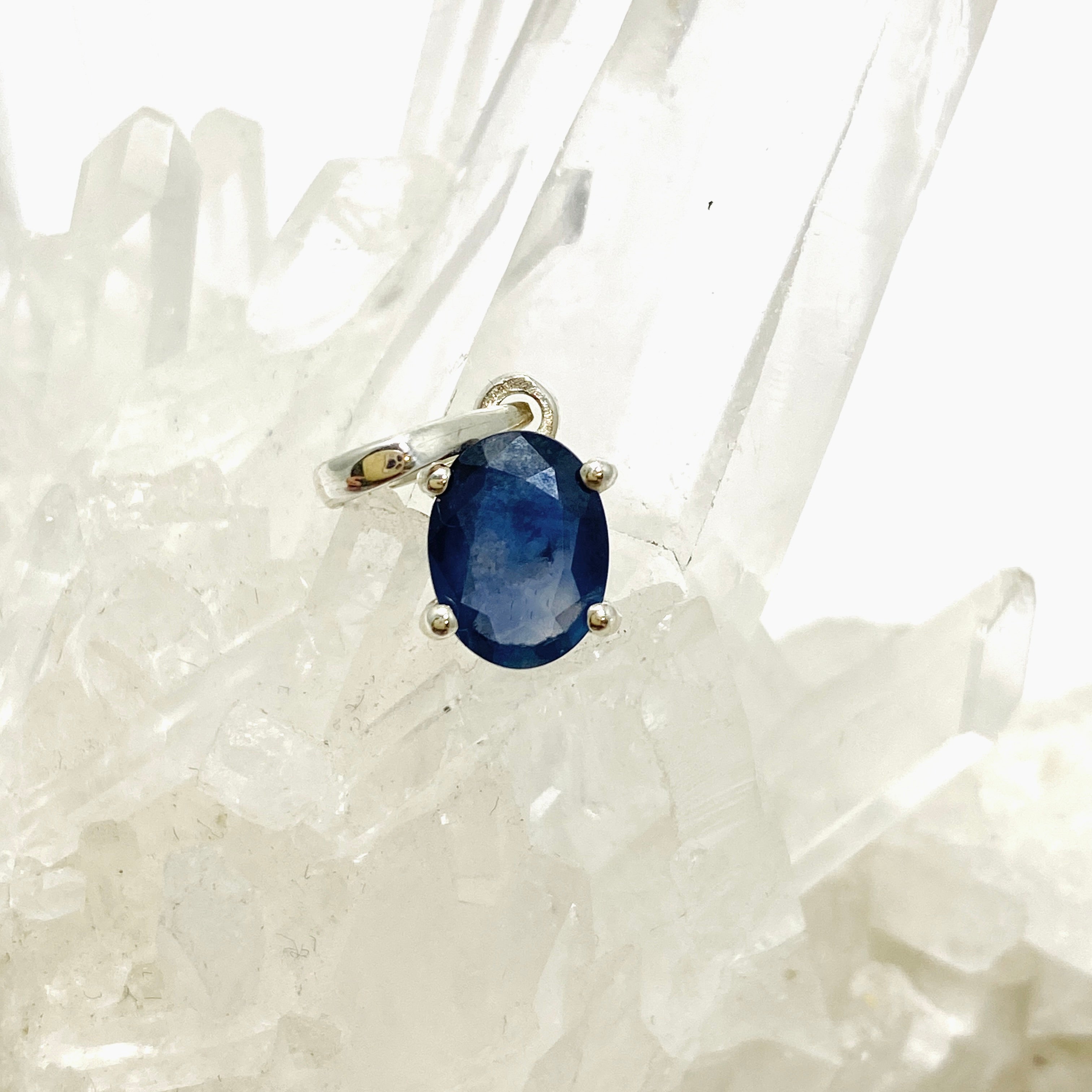 Elegant Sapphire Oval Faceted Pendant Necklace - PPGJ976 - Perfect for Weddings, Anniversaries & Special Occasions