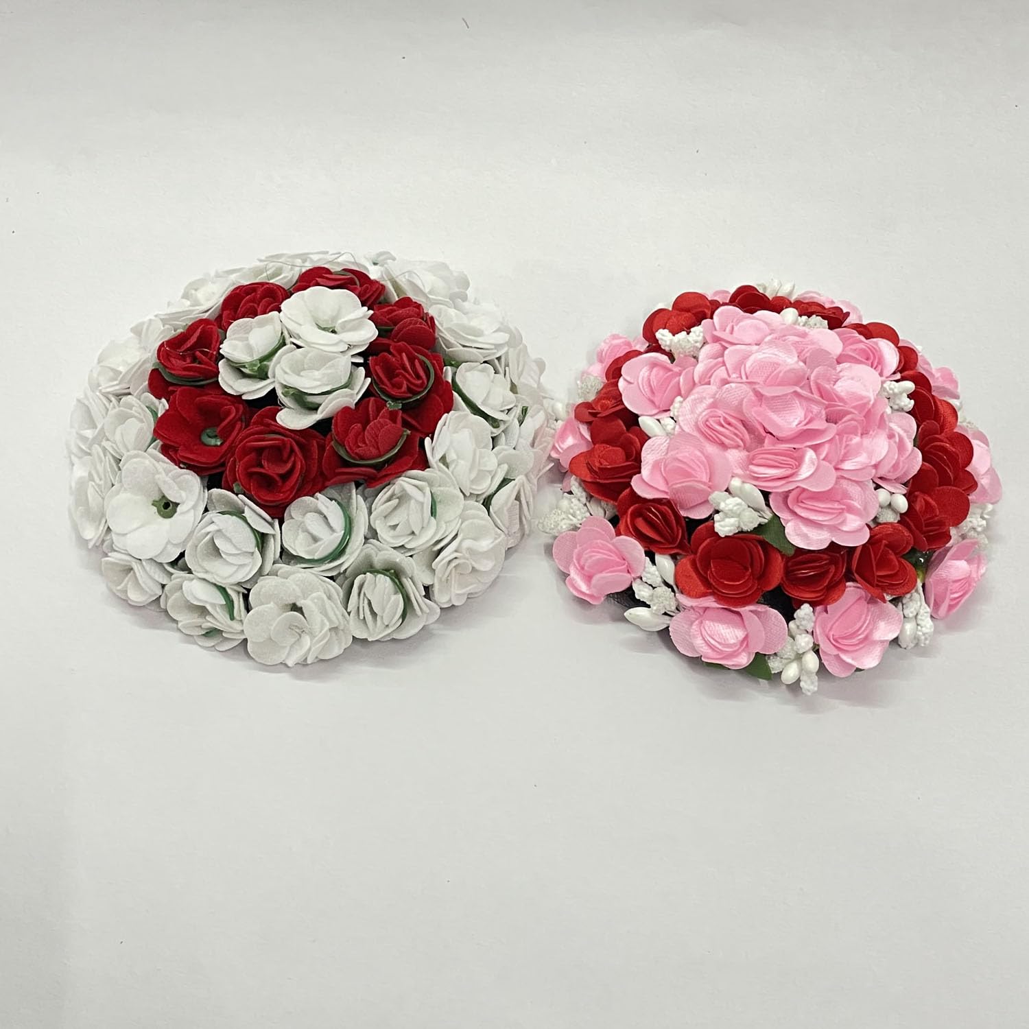 2Pc Artificial Hair Bridal Bun & Gajra Flower Hair Accessories for Women - Wedding, Party & Indian Traditional Occasions