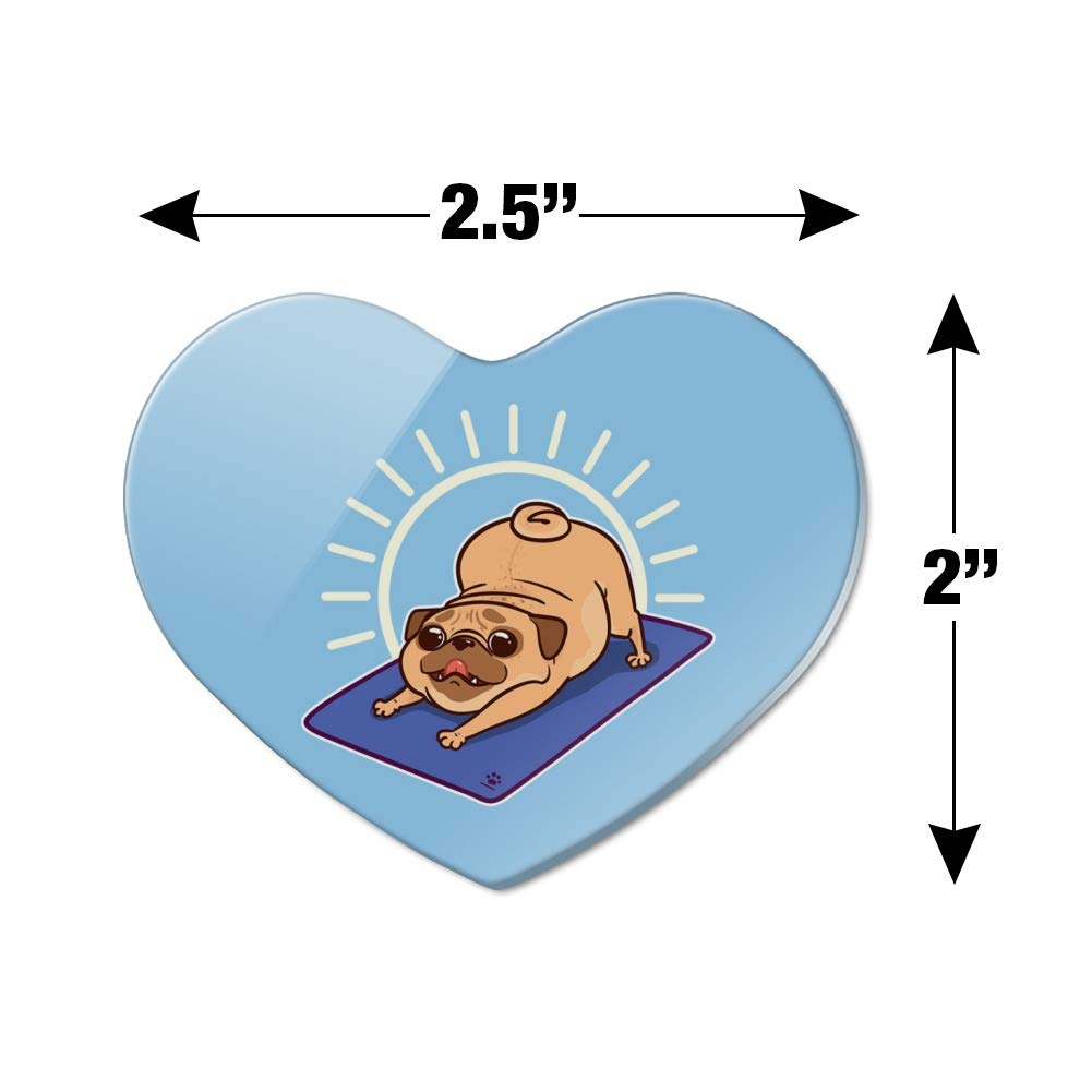 Funny Downward Facing Dog Pug Yoga Heart Acrylic Fridge Magnet - Perfect for Kitchen Decor, Office Whiteboard & Gift for Dog Lovers