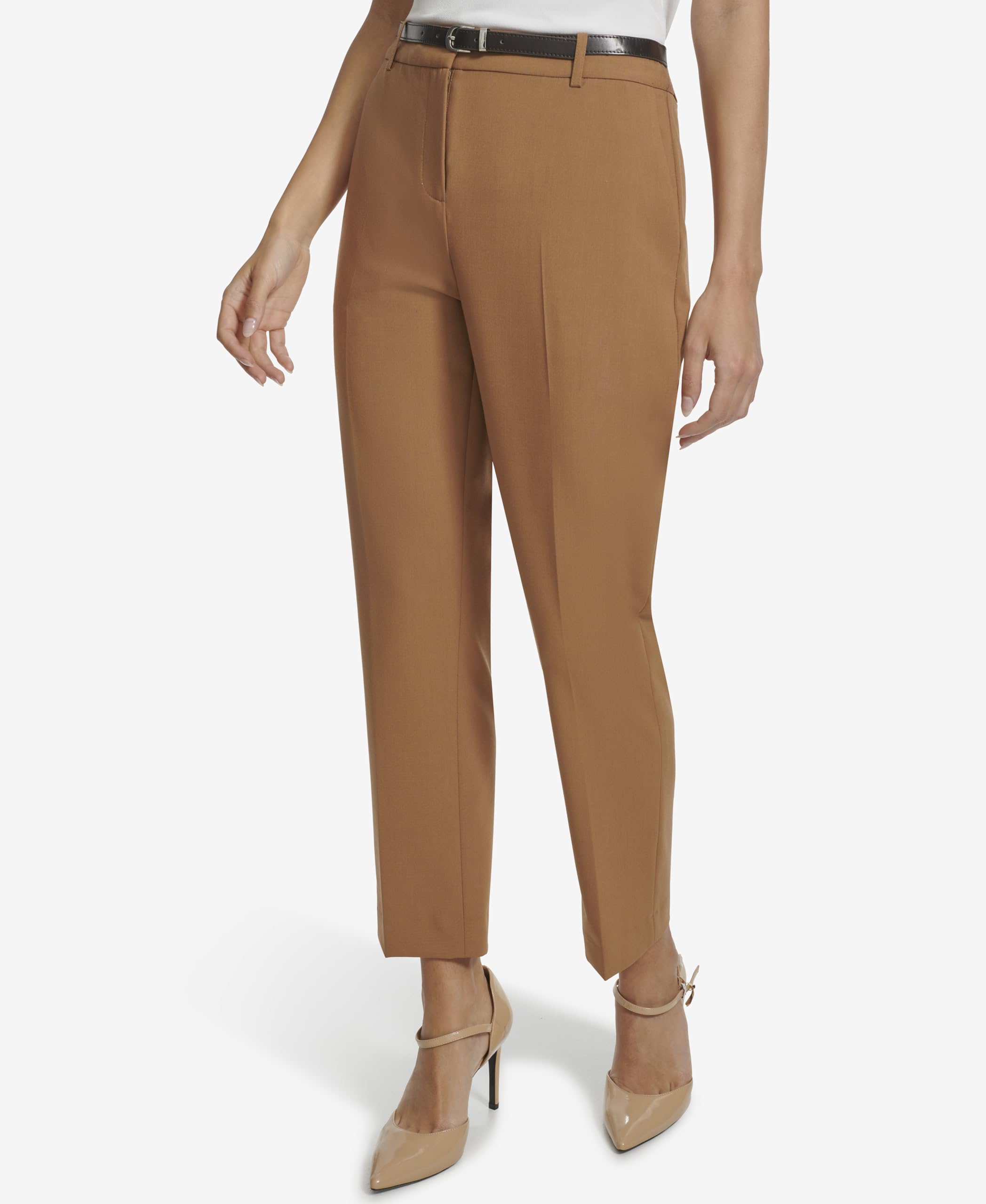 Calvin Klein Women's Professional Work Pants with Zipper Fly - Office Wear, Business Casual & Formal Work Attire for Women