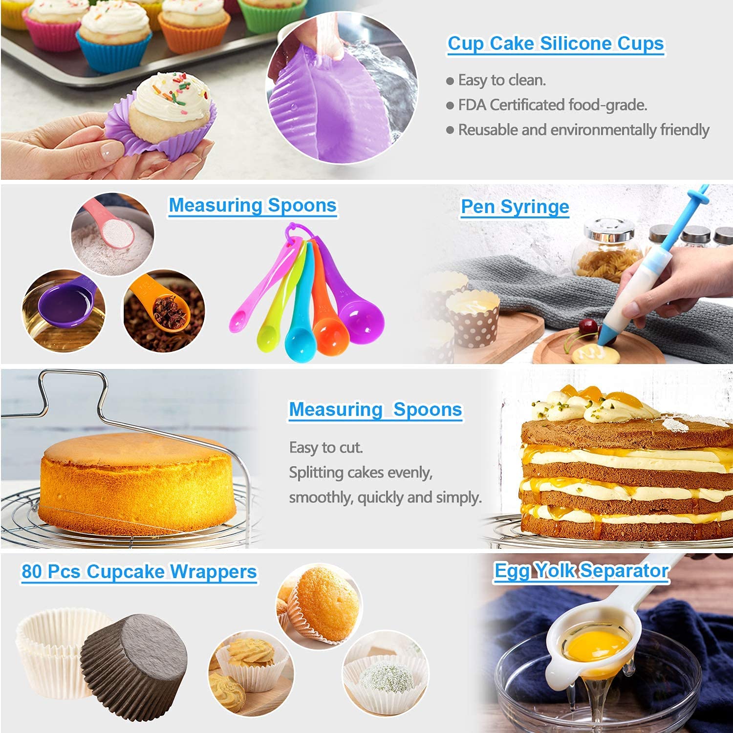 Gawren-H&E 678 PCS Cake Decorating Supplies Kit - Complete Baking Set with Cake Carrier, 3 Springform Pans, Piping Bags & Tips, Chocolate Molds, Cake Stand - Perfect for Home Bakers, Birthday Parties & Wedding Cake Decorating