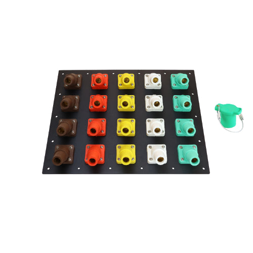 1600A Non-Metallic Female Threaded CAM Lock Panel - 20 Position Electrical Connector for Industrial Power Distribution & Stage Equipment Wiring