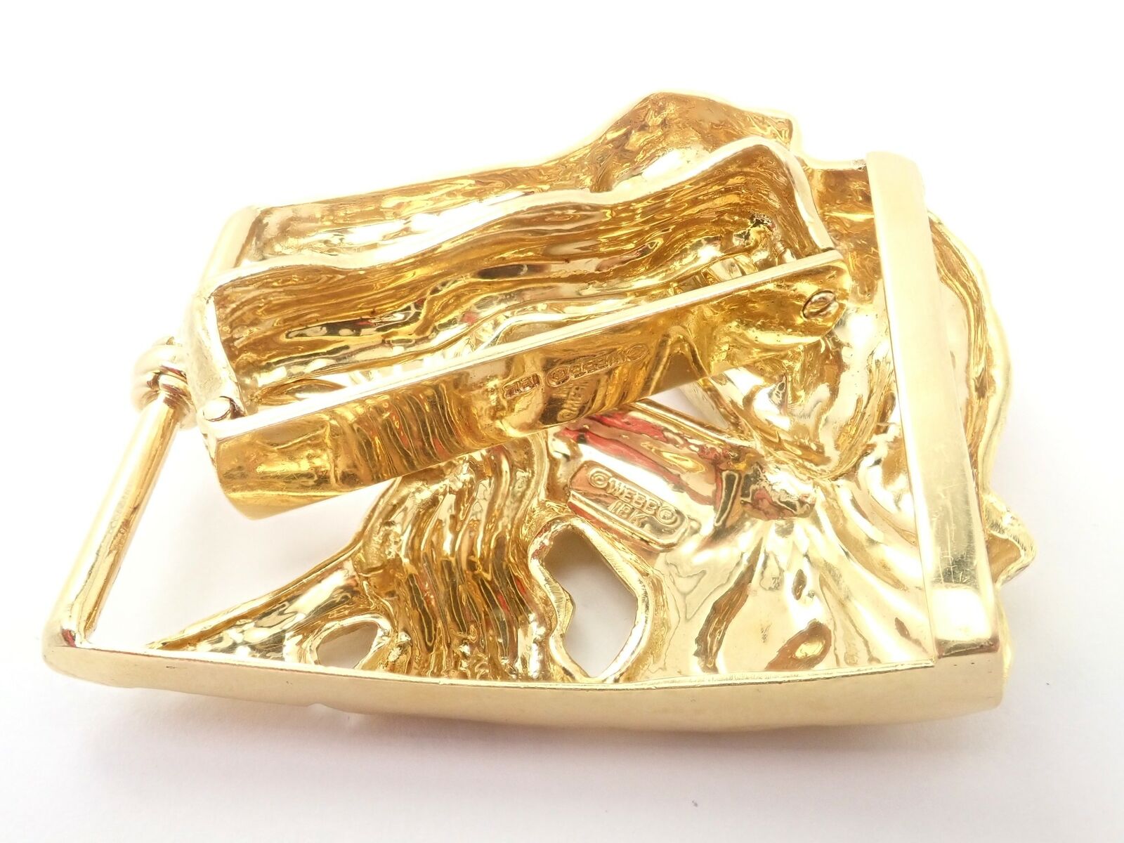 Vintage David Webb 18k Yellow Gold Zodiac Aquarius Belt Buckle - 1980s Luxury Collectible Jewelry for Fashion & Special Occasions