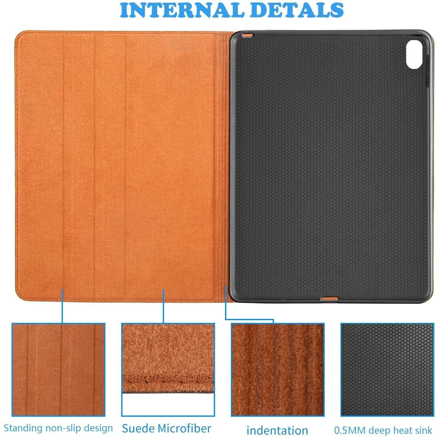 Premium Genuine Cowhide Leather Case for iPad Air 4 (10.9 Inch 2020 Model) with Built-in Apple Pencil Holder - Brown Folio Cover for iPad Air 4th Generation | Perfect for Office, Travel & Home Use