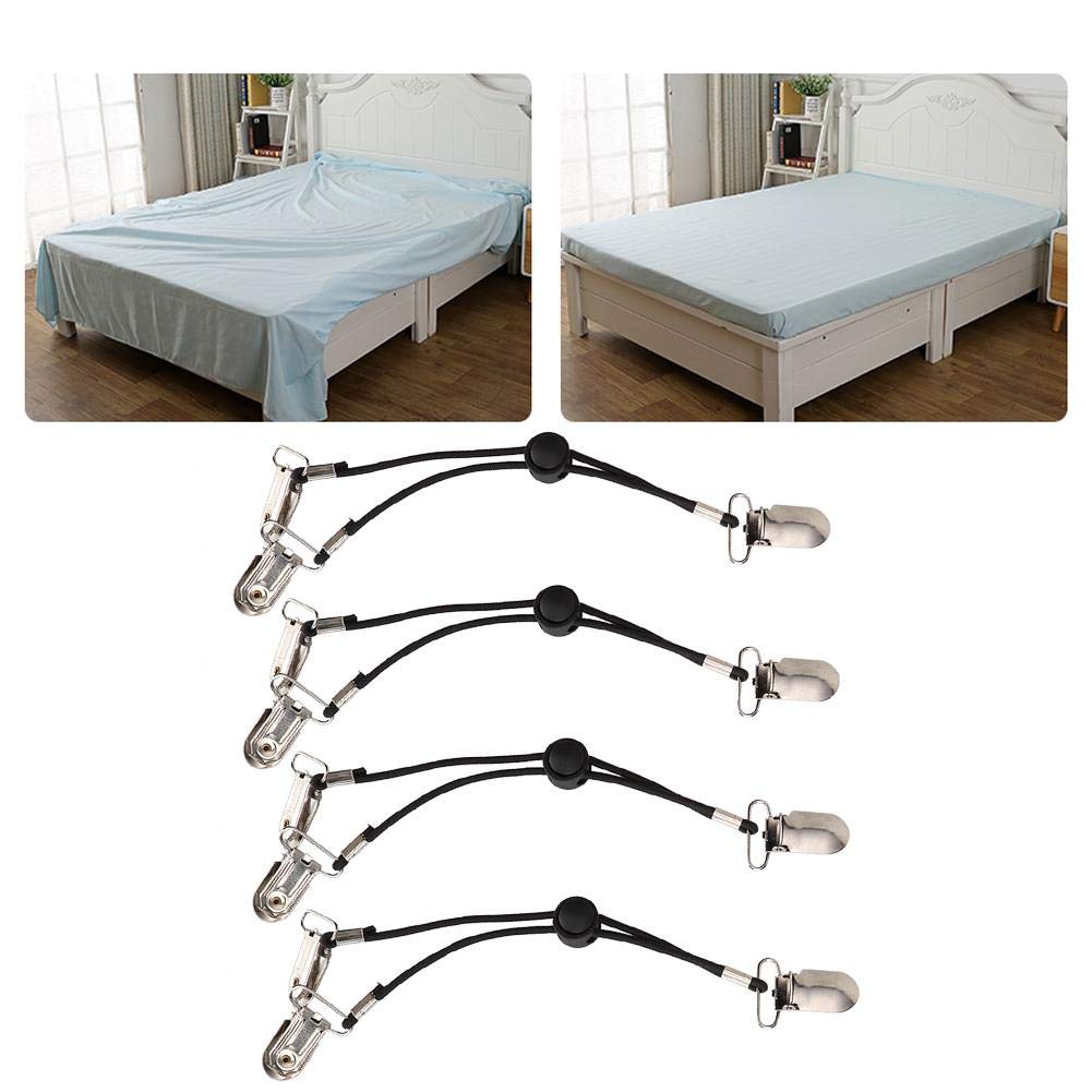 Wosume 6-Pack Multifunctional Clip-on Sheet Fasteners - Strong Grip Fitted Sheet Holders for Bed, Sofa & Mattress - Perfect for Bedroom, Living Room & Home Organization (Black)