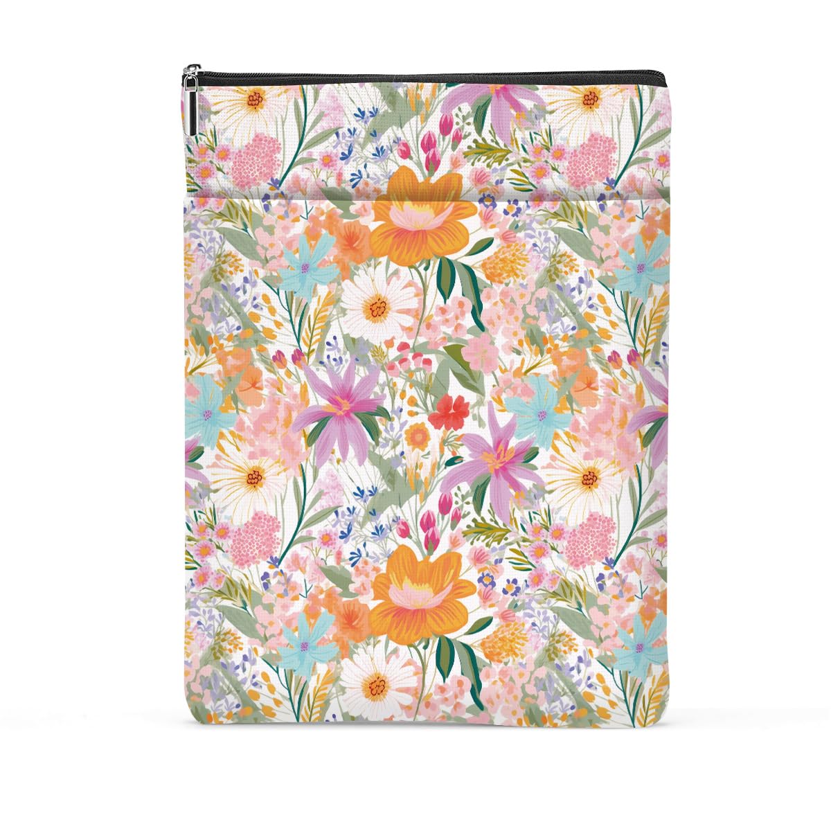 Floral Book Sleeve - Preppy Flower Book Cover Protector for Paperbacks & Hardcovers | Perfect Gift for Book Lovers, Women, Girls & Moms | Great for Reading, Travel, Book Club & School | Christmas Birthday Gifts Idea