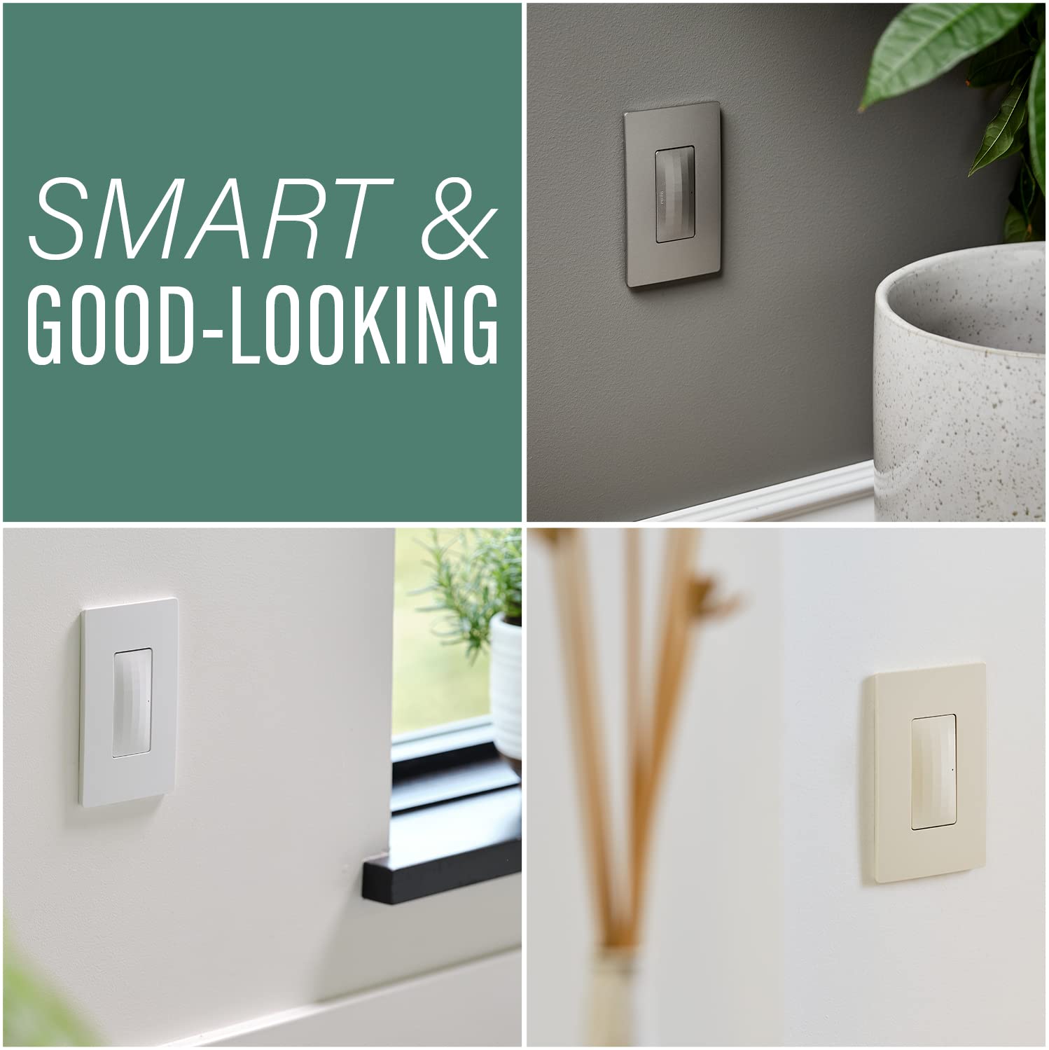Legrand Radiant WNRH10KITLA Smart Light Switch with Netatmo Starter Kit - Tamper Resistant, Works with Alexa, Google Assistant & Apple HomeKit - Light Almond (1-Pack) - Perfect for Smart Home Automation & Voice Control