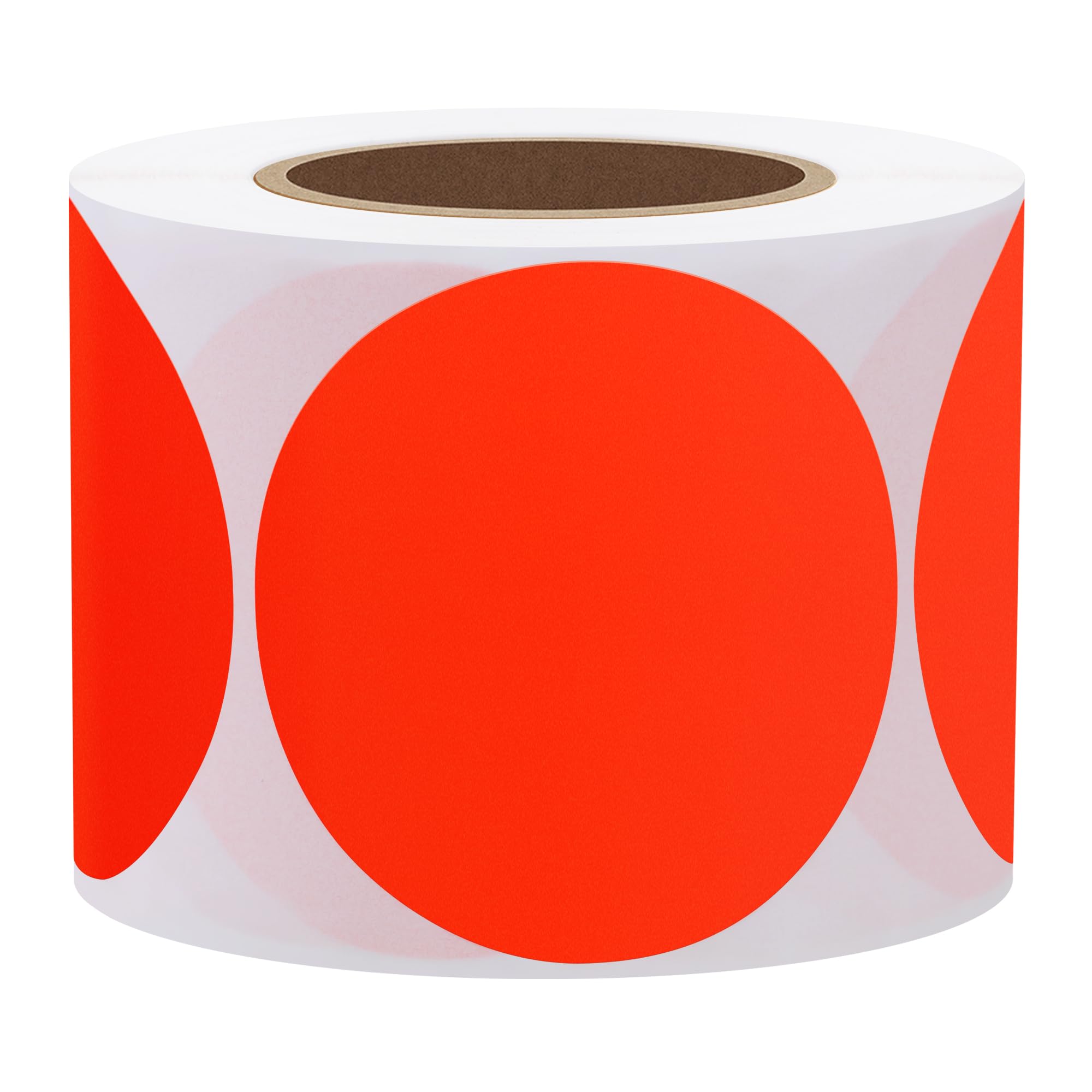 Hybsk 2 Inch Fluorescent Red Blank Shooting Target Stickers - 300 Adhesive Bullseye Pasters per Roll for Gun Range, Archery & Firearm Practice - High Visibility Training Accessories