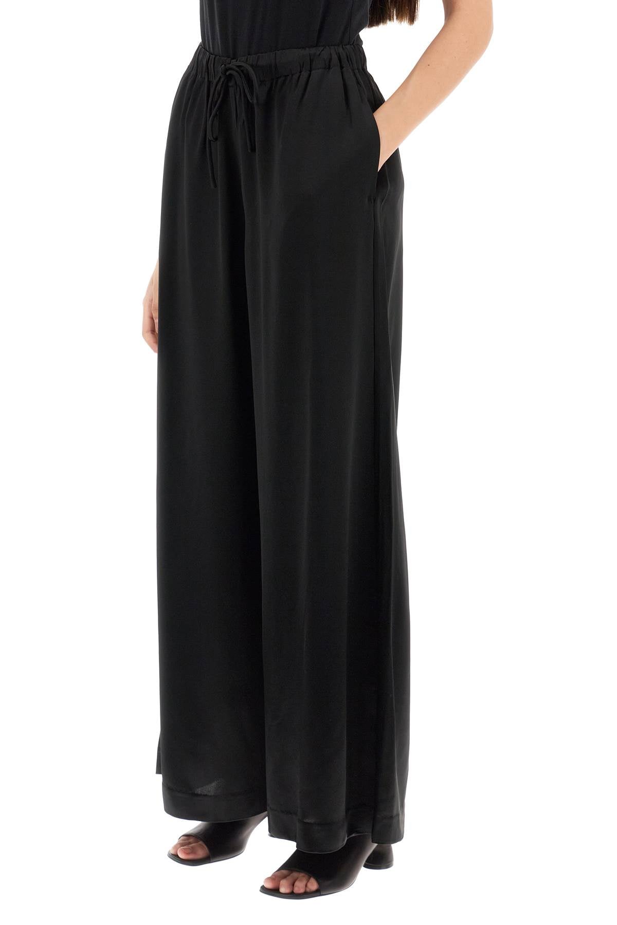 By Malene Birger 'Clorella' Satin Palazzo Pants - Elegant Wide-Leg Trousers for Women | Perfect for Evening Parties, Weddings & Special Occasions