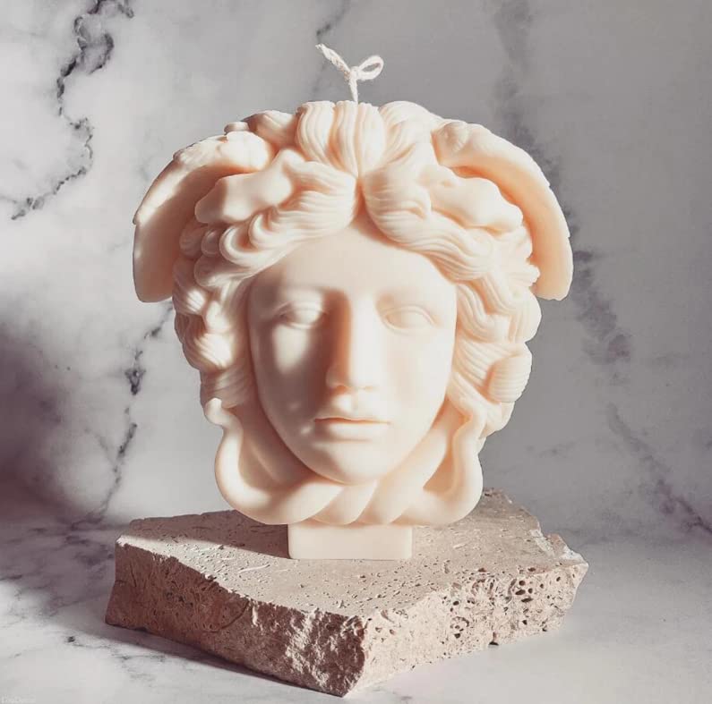 Large Medusa Snake Hair Face Silicone Molds for DIY Candle Making - Abstract Goddess Silicone Molds for Aroma Gypsum, Home Decor & Art Crafts - Perfect for Halloween Decorations, Greek Mythology Themed Parties & Handmade Gift Making
